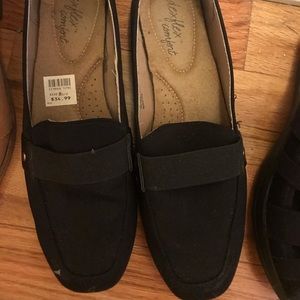 Simple black suede loafers